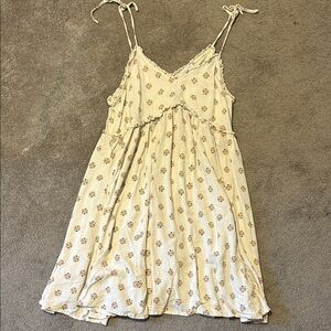 Floral Cream Sundress with Adjustable Straps